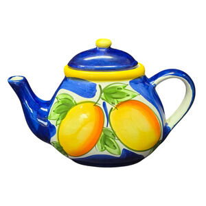 California Pantry Classic Ceramics Multi Color Fruit Oval Serving Tea Pitcher